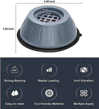 Anti Vibration Pad-Anti-vibration Pads For Washing Machine - 4 Pcs Shock Proof Feet For Washer, Dryer, Great For Home, Laundry Room, Kitchen, Washer, Dryer, Table, Chair, Sofa, Bed (4 Units)