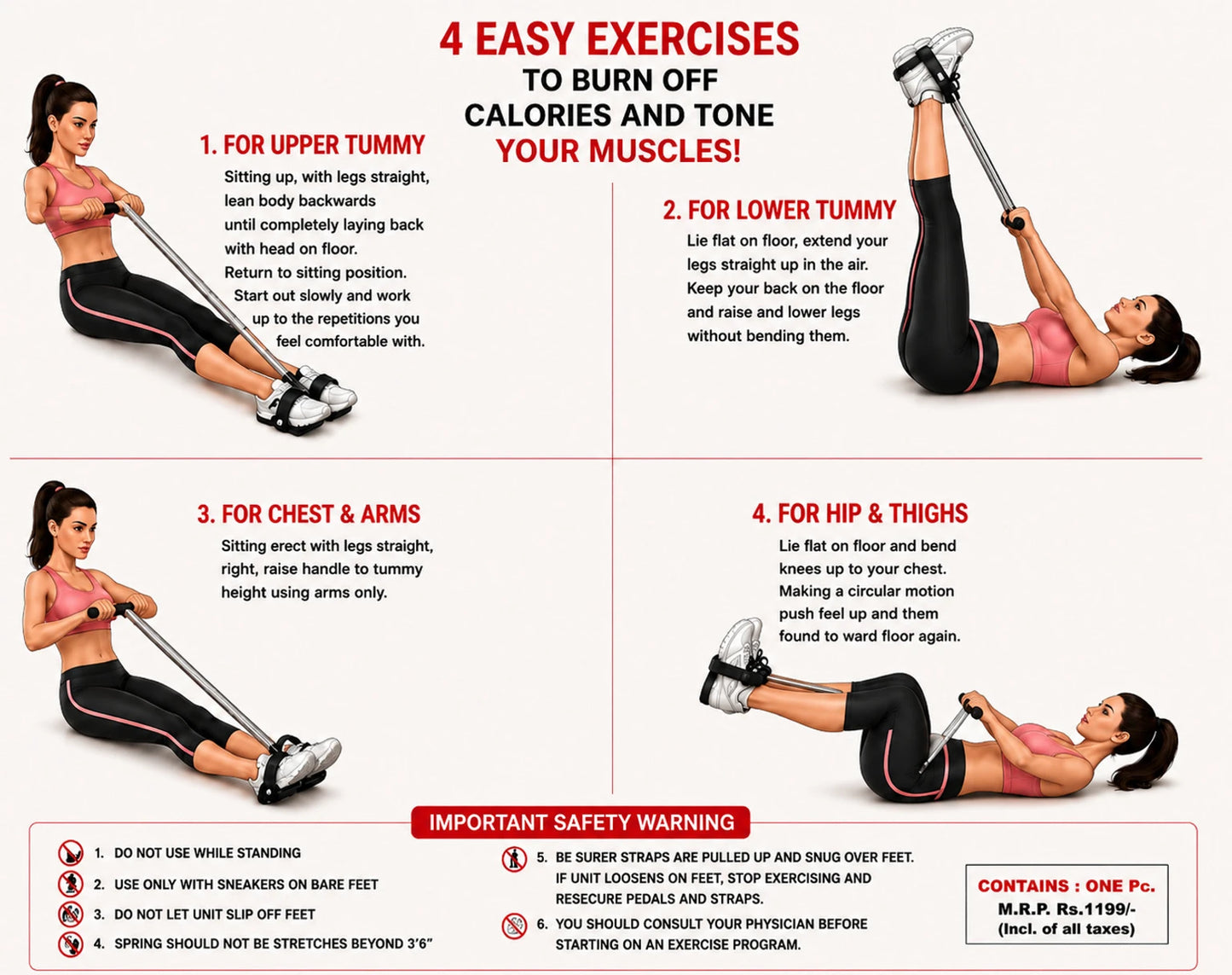 Oddish Tummy Trimmer – Dual Spring Ab Exerciser & Full Body Toning Equipment