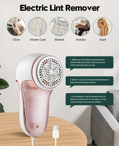 Electric Lint Remover & Fabric Shaver — USB Rechargeable
